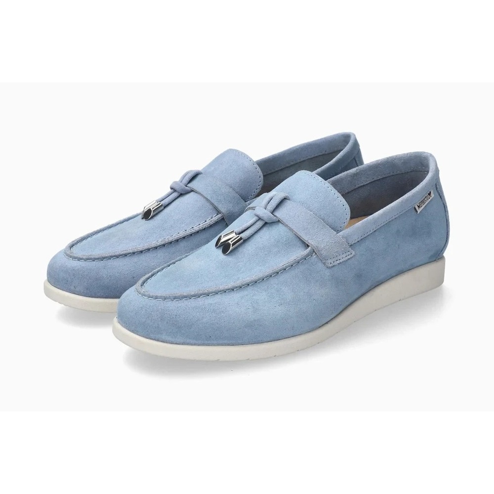 Mephisto Valenza Sea Blue Tassel Loafers Sz 6.5 Soft Air Shock Absorber Shoes